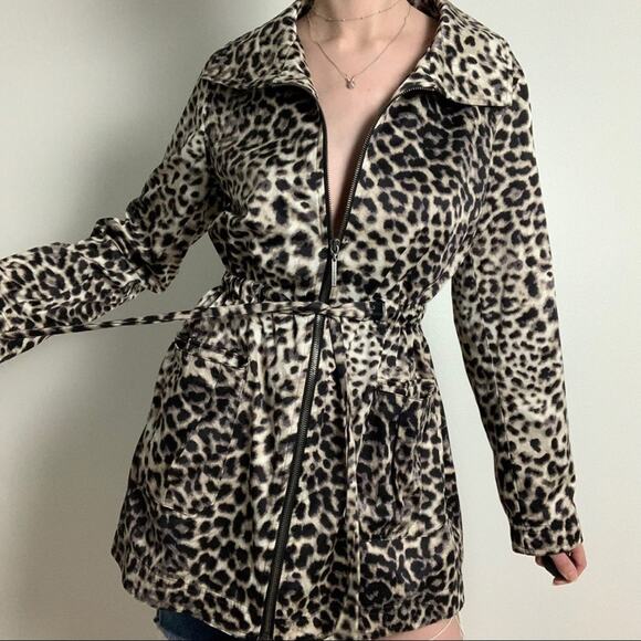 Dana Buchman Leopard Print Tie Waist Jacket - Picture 2 of 4